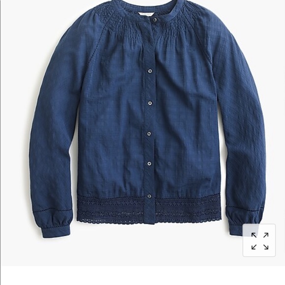 Point Sur Peasant Top In Windowpane Cotton Voile - Picture 2 of 5